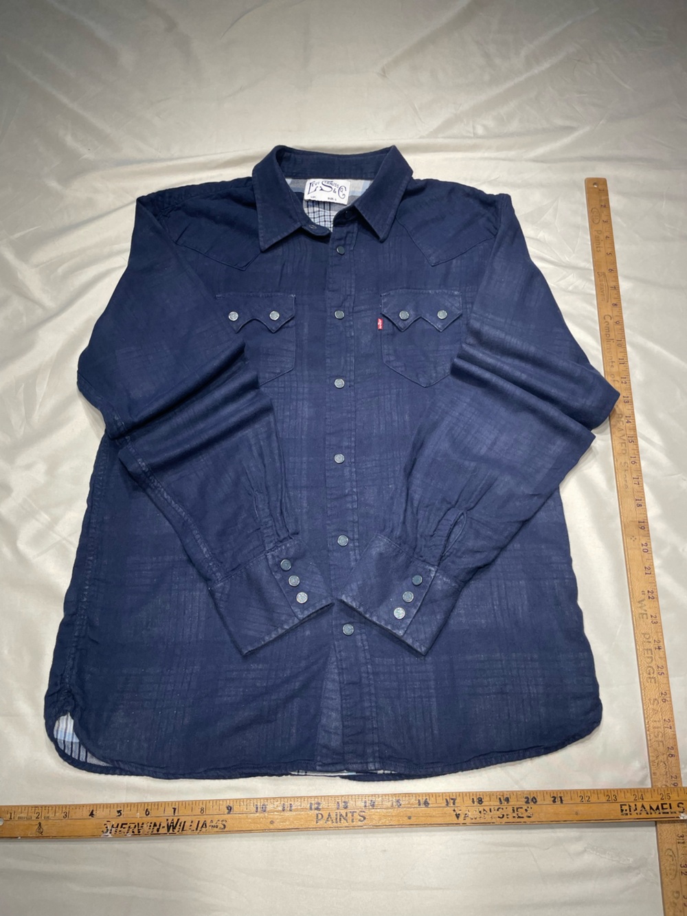 Levi's Men's Navy Blue Button-Down Western Shirt